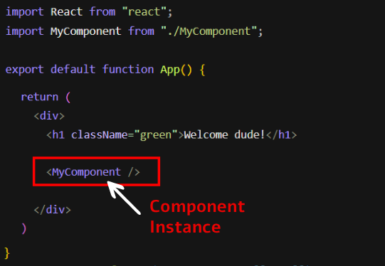 component instance in react createElement