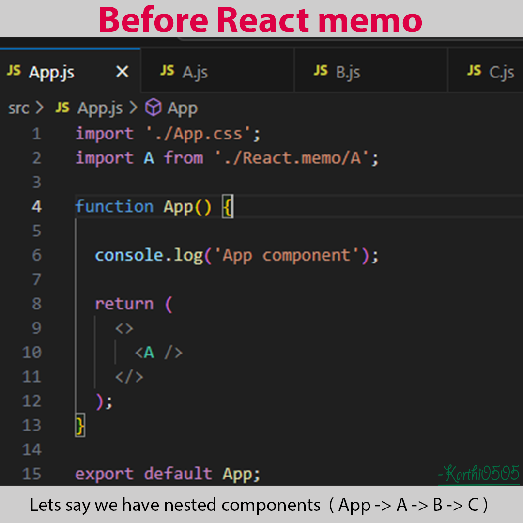 Before React memo - App